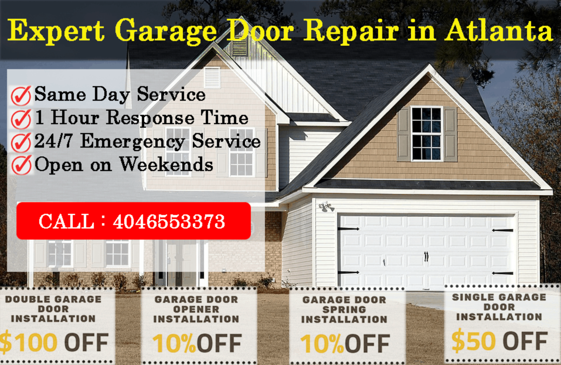 Garage Door Repair and Installation Service Sandy Springs, GA Deals/Coupons
